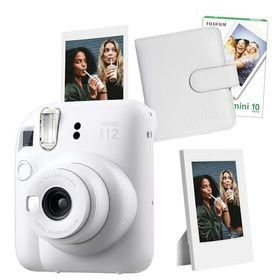 Instax Mini 12 Beyaz 10'lu Film Çerçeve Kare Albüm ve Fotoğraf Makinesi Seti