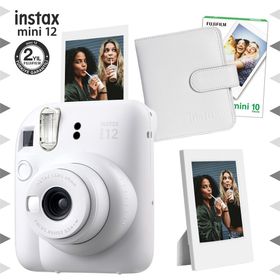 Instax Mini 12 Beyaz 10'lu Film Çerçeve Kare Albüm ve Fotoğraf Makinesi Seti
