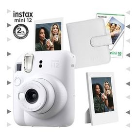 Instax Mini 12 Beyaz 10'lu Film Çerçeve Kare Albüm ve Fotoğraf Makinesi Seti