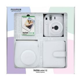 Instax Mini 12 Beyaz 10'lu Film Kare Albüm Deri Kılıf Bundle Box ve Fotoğraf Makinesi