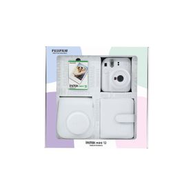 Instax Mini 12 Beyaz 10'lu Film Kare Albüm Deri Kılıf Bundle Box ve Fotoğraf Makinesi