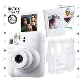 Instax Mini 12 Beyaz 10'lu Film Mini Albüm Şeffaf Kılıf ve Fotoğraf Makinesi Seti