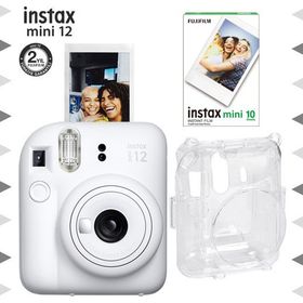 Instax Mini 12 Beyaz 10'lu Film Şeffaf Kılıf ve Fotoğraf Makinesi Seti