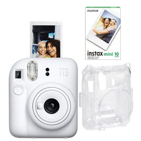 Instax Mini 12 Beyaz 10'lu Film Şeffaf Kılıf ve Fotoğraf Makinesi Seti