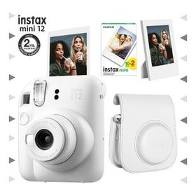 Instax Mini 12 Beyaz 20'li Film Çerçeve Deri Kılıf ve Fotoğraf Makinesi Seti