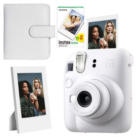 Instax Mini 12 Beyaz 20'li Film Çerçeve Kare Albüm ve Fotoğraf Makinesi Seti