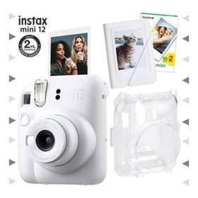 Instax Mini 12 Beyaz 20'li Film Mini Albüm Şeffaf Kılıf ve Fotoğraf Makinesi Seti