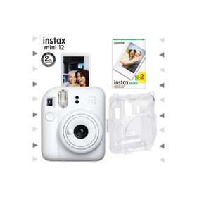 Instax Mini 12 Beyaz 20'li Film Şeffaf Kılıf ve Fotoğraf Makinesi Seti