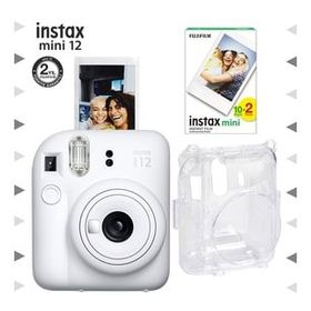 Instax Mini 12 Beyaz 20'li Film Şeffaf Kılıf ve Fotoğraf Makinesi Seti