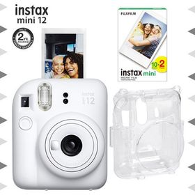 Instax Mini 12 Beyaz 20'li Film Şeffaf Kılıf ve Fotoğraf Makinesi Seti