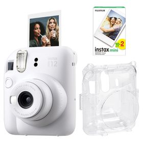 Instax Mini 12 Beyaz 20'li Film Şeffaf Kılıf ve Fotoğraf Makinesi Seti
