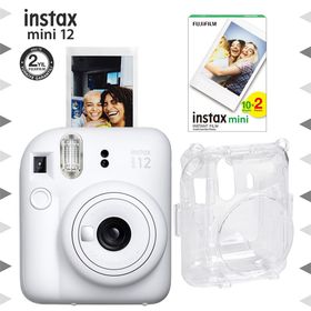 Instax Mini 12 Beyaz 20'li Film Şeffaf Kılıf ve Fotoğraf Makinesi Seti