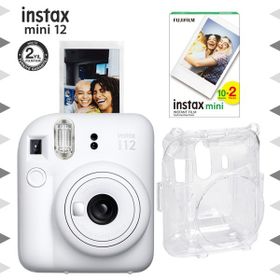 Instax Mini 12 Beyaz 20'li Film Şeffaf Kılıf ve Fotoğraf Makinesi Seti