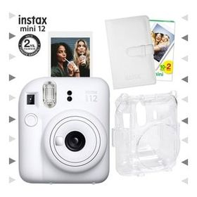 Instax Mini 12 Beyaz 20'lu Film Laporta Albüm Şeffaf Kılıf ve Fotoğraf Makinesi Seti
