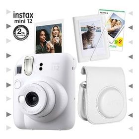 Instax Mini 12 Beyaz 20'lu Film Mini Albüm Deri Kılıf ve Fotoğraf Makinesi Seti