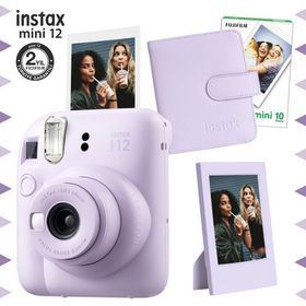 Instax Mini 12 Lila 10'lu Film Çerçeve Kare Albüm ve Fotoğraf Makinesi Seti