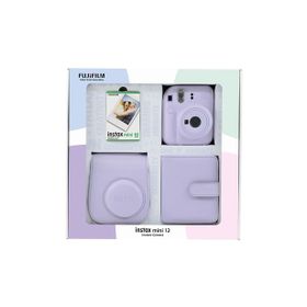 Instax Mini 12 Lila 10'lu Film Kare Albüm Deri Kılıf Bundle Box ve Fotoğraf Makinesi