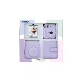 Instax Mini 12 Lila 10'lu Film Kare Albüm Deri Kılıf Bundle Box ve Fotoğraf Makinesi