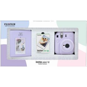 Instax Mini 12 Lila 10'lu Film PVC Albüm Bundle Box ve Fotoğraf Makinesi