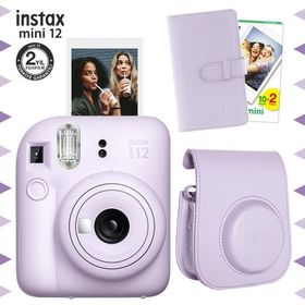 Instax Mini 12 Lila 20'li Film Laporta Albüm Deri Kılıf ve Fotoğraf Makinesi Seti