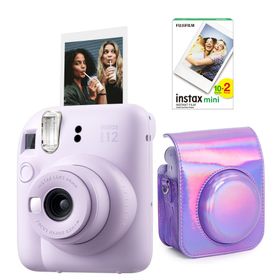 Instax Mini 12 Lila 20'li Film Parlak Kılıf ve Fotoğraf Makinesi Seti