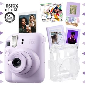 Instax Mini 12 Lila 30'lu Film Albüm Mandal Çerçeve Kılıf Mega ve Fotoğraf Makinesi Set