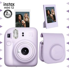 Instax Mini 12 Lila Çerçeve Deri Kılıf ve Fotoğraf Makinesi Seti