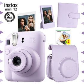 Instax Mini 12 Lila Fotoğraf Makinesi 20'li Film Çerçeve ve Kare Albüm Seti