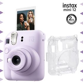 Instax Mini 12 Lila Şeffaf Kılıf ve Fotoğraf Makinesi Seti