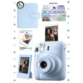 Instax Mini 12 Mavi 10'lu Film Çerçeve Kare Albüm ve Fotoğraf Makinesi Seti