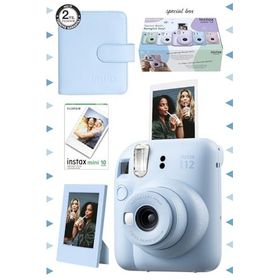 Instax Mini 12 Mavi 10'lu Film Çerçeve Kare Albüm ve Fotoğraf Makinesi Seti