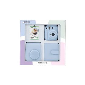 Instax Mini 12 Mavi 10'lu Film Kare Albüm Deri Kılıf Bundle Box ve Fotoğraf Makinesi