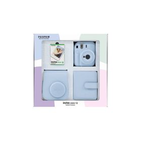 Instax Mini 12 Mavi 10'lu Film Kare Albüm Deri Kılıf Bundle Box ve Fotoğraf Makinesi
