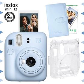 Instax Mini 12 Mavi 10'lu Film Laporta Albüm Şeffaf Kılıf ve Fotoğraf Makinesi Seti