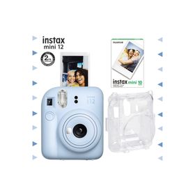 Instax Mini 12 Mavi 10'lu Film Şeffaf Kılıf ve Fotoğraf Makinesi Seti