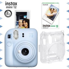 Instax Mini 12 Mavi 10'lu Film Şeffaf Kılıf ve Fotoğraf Makinesi Seti