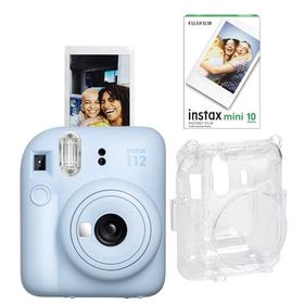 Instax Mini 12 Mavi 10'lu Film Şeffaf Kılıf ve Fotoğraf Makinesi Seti