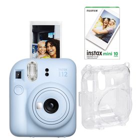 Instax Mini 12 Mavi 10'lu Film Şeffaf Kılıf ve Fotoğraf Makinesi Seti