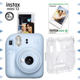 Instax Mini 12 Mavi 10'lu Film Şeffaf Kılıf ve Fotoğraf Makinesi Seti