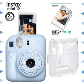 Instax Mini 12 Mavi 10'lu Film Şeffaf Kılıf ve Fotoğraf Makinesi Seti