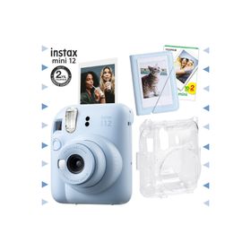 Instax Mini 12 Mavi 20'li Film Mini Albüm Şeffaf Kılıf ve Fotoğraf Makinesi Seti