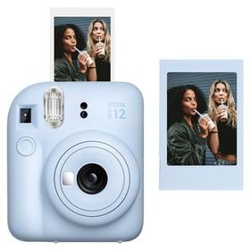 Instax Mini 12 Mavi Fotoğraf Çerçeve ve Fotoğraf Makinesi Seti