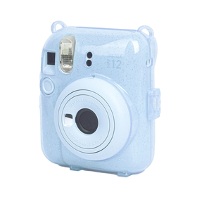 Instax Mini 12 Mavi Fotoğraf Makinesi 10'lu Film Kıskaçlı Resim Standı ve Silikon Kılıf Seti