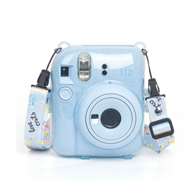 Instax Mini 12 Mavi Fotoğraf Makinesi 10'lu Film Kıskaçlı Resim Standı ve Silikon Kılıf Seti