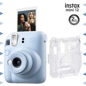 Instax Mini 12 Mavi Şeffaf Kılıf ve Fotoğraf Makinesi Seti