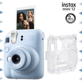 Instax Mini 12 Mavi Şeffaf Kılıf ve Fotoğraf Makinesi Seti