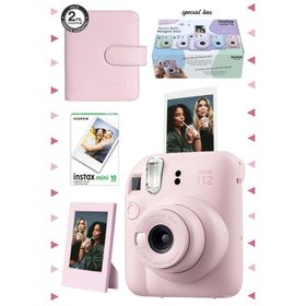 Instax Mini 12 Pembe 10'lu Film Çerçeve Kare Albüm ve Fotoğraf Makinesi Seti