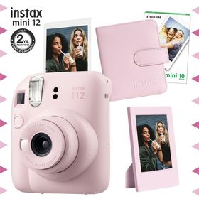 Instax Mini 12 Pembe 10'lu Film Çerçeve Kare Albüm ve Fotoğraf Makinesi Seti