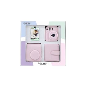 Instax Mini 12 Pembe 10'lu Film Kare Albüm Deri Kılıf Bundle Box ve Fotoğraf Makinesi
