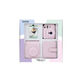 Instax Mini 12 Pembe 10'lu Film Kare Albüm Deri Kılıf Bundle Box ve Fotoğraf Makinesi